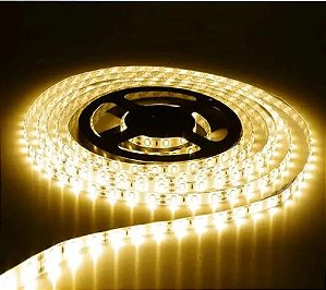 Fita LED 5M 12V S/ Silicone Ip20 60LED/M 5W/M Branco Quente 3000K - PIX