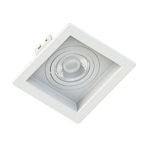 SPOT Embutido P/ 1x Mr16 Dicroica Quadrado Recuado De ABS Branco 102x102x42mm - Galaxy