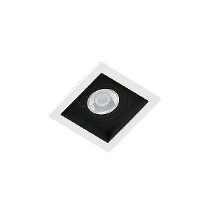 Spot Embutido P/ 1x Mr16 Dicroica Quadrado Branco e Preto Recuado 95x95x42cm - Galaxy