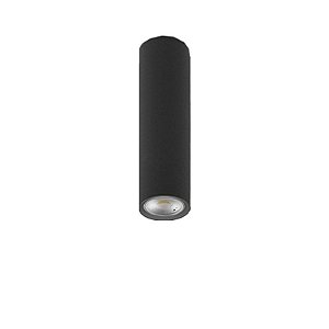 LUMINARIA SOBREPOR TUBOLARE 14,5CM MR-16 1XGU-10 PRETO TEXTURIZADO