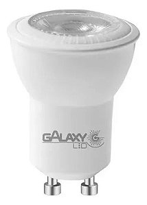 Lâmpada LED MR11 Mini Dicroica 4W Gu10 Bivolt 38º 250lm Branco Quente 3000K - Galaxy