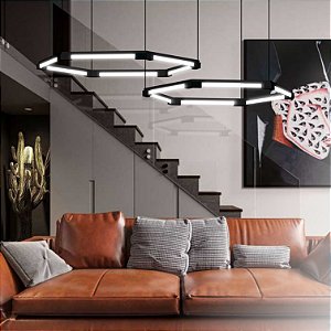 Pendente Hexagonal Cabo 3Mts para Tubular Preto - Lunel