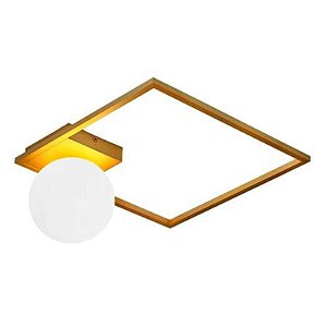 Plafon Orbit Mondri Quadrado Individual 1x G9 Bivolt Dourado PLH1594DO - Studio Luce