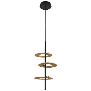 Pendente Led Kote 3 Mod 30W Branco Quente 3000K Preto /Dourado Texturizado - Nordecor