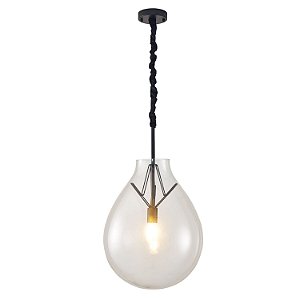 Pendente Pallo Nie 40cm E27 Transparente/Preto - Nordecor