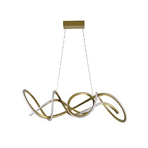 Pendente LED Wyna 79W Branco Quente 3000K Ouro Champagne - Nordecor