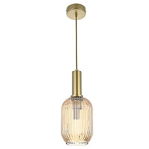 Pendente Canne Lon E27 Ouro Champagne - Nordecor