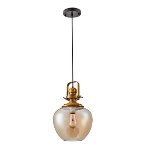 Pendente Tion Ape E27 Ouro Fosco Preto e Âmbar - Nordecor