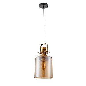 Pendente Tion Vas E27 Ouro Fosco e Âmbar - Nordecor