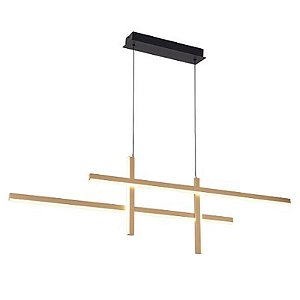 Pendente Led Ashi 40W Branco Quente 3000K Ouro Champagne - Nordecor