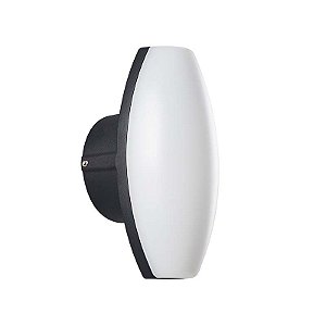 Arandela LED Pako Oval IP65 2W+5W Branco Quente 3000K Preto - Nordecor