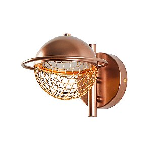 Arandela LED Rezi 8W Branco Quente 3000K Cobre - Nordecor