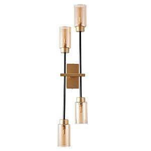 Arandela Tosh Duo 4x G9 Dourado Fosco e Preto - Nordecor
