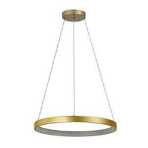 Pendente Led Bean 60cm com 3m 26W Branco Quente 3000K Dourado Fosco - Nordecor