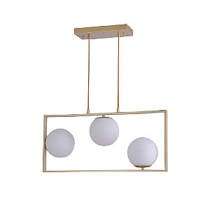 Pendente Ibba Gr 3x E27 15cm Dourado - Nordecor