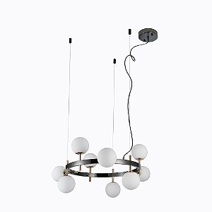 Pendente Romai Cin 9x G9 12Cm Ônix e Dourado - Nordecor