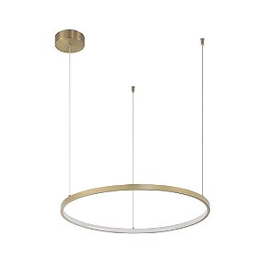 Pendente LED Daire 65Cm 28W Branco Quente 3000K Dourado - Nordecor