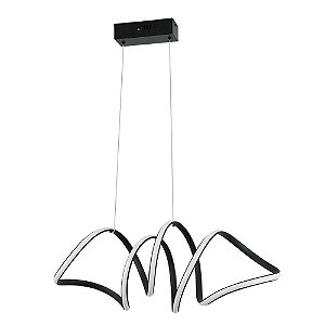 Pendente Led Lire 58W Branco Quente 3000K Preto - Nordecor
