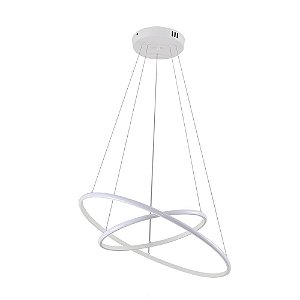 Pendente Led Inverse Redondo 2x Aros 49W Branco Quente 3000K Branco Red - Nordecor