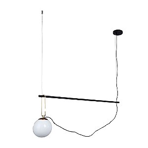 Pendente Luko Lin E27 20cm Dourado/Preto - Nordecor
