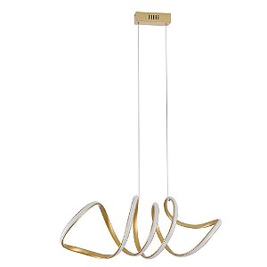 Pendente Led Lire 58W Branco Quente 3000K Dourado - Nordecor