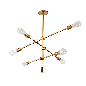 Pendente Atomus 6xE27 Dourado - Nordecor