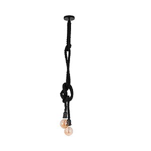 Pendente De Corda 1.80m 2x E27 Preto - Nordecor