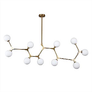 Pendente Bheo Gr. 10x G9 12cm Dourado - Nordecor