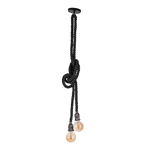 Pendente De Corda 1.80m 2x E27 Chumbo - Nordecor