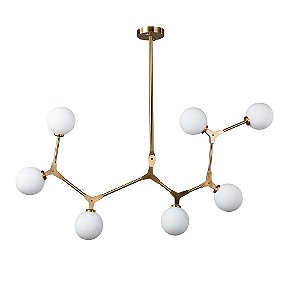 Pendente Bheo 7x G9 12cm Dourado - Nordecor