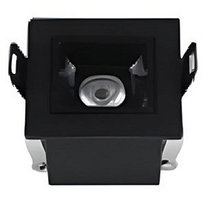 Downlight Spot LED Focco de Embutir 3W 240Lm 24º IP20 Bivolt Preto Quadrado Natural 4000K - Gaya