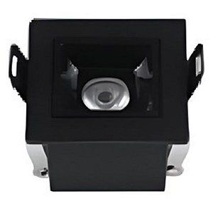 Downlight Spot LED Focco de Embutir 3W 240Lm 24º IP20 Bivolt Preto Quadrado Branco Quente 2700K - Gaya