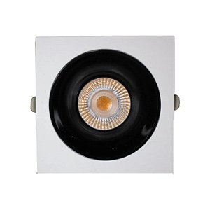 Spot LED Mira de Embutir 18W Quadrado Bivolt Branco Ip20 Branco Quente 2700K - Gaya