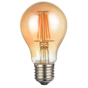 Lâmpada LED Filamento A60 Bivolt 4w Bulbo A60 400lm Bivolt Ip20 Branco Quente 2400k - Gaya