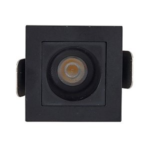 Downlight Spot LED Focco de Embutir 3W 240Lm 12º IP20 Bivolt Preto Quadrado Natural 4000K - Gaya