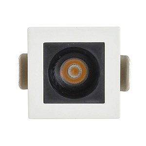 Downlight Spot LED Focco de Embutir 3W 240Lm 24º IP20 Bivolt Branco e Preto Quadrado Natural 4000K - Gaya