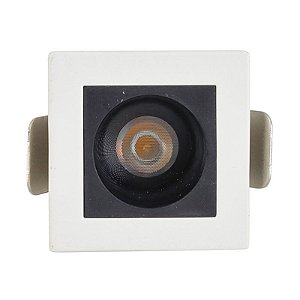 Downlight Spot LED Focco de Embutir 3W 240Lm 12º IP20 Bivolt Branco e Preto Quadrado Natural 4000K - Gaya