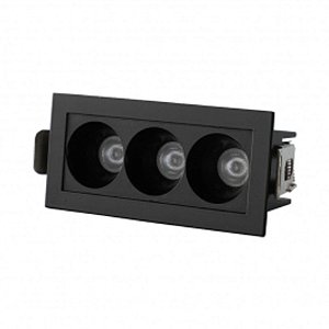 Downlight Spot LED Focco de Embutir 6W 480Lm 24º IP20 Bivolt Preto Retangular Natural 4000K - Gaya