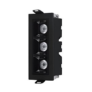 Downlight Spot LED Focco de Embutir 6W 480Lm 24º IP20 Bivolt Preto Retangular Branco Quente 2700K - Gaya