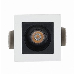 Downlight Spot LED Focco de Embutir 3W 240Lm 24º IP20 Bivolt Branco e Preto Quadrado Branco Quente 2700K - Gaya