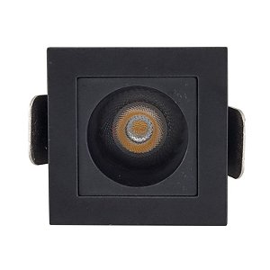 Downlight Spot LED Focco de Embutir 3W 240Lm 24º IP20 Bivolt Preto Quadrado Natural 4000K - Gaya