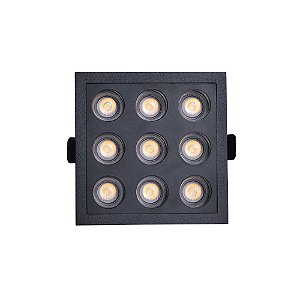 Downlight Spot LED Embutir Powerus 18W 38° Branco Quente 3000K IRC90 Preto - Nordecor