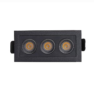 Downlight Spot LED Embutir Powerus 6W 38º Branco Quente 3000K IRC90 Preto - Nordecor