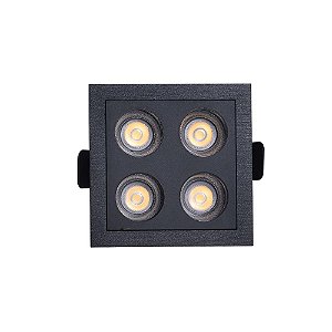 Downlight Spot LED Embutir Powerus 8W 38° Branco Quente 3000K IRC90 Preto - Nordecor