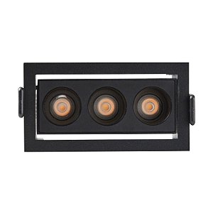 Downlight Spot LED Embutir Powerus DIRECIONAVEL 6W 38° Branco Quente 3000K IRC90 Preto - Nordecor