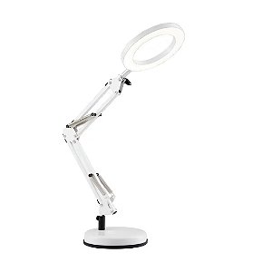 Abajur Led de Mesa Ring Light 7W Branco Quente 3000K Branco - Nordecor