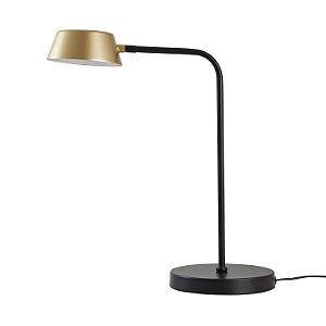 Abajur LED de Mesa Zavi 7W Branco Quente 3000K Ouro Fosco e Preto - Nordecor