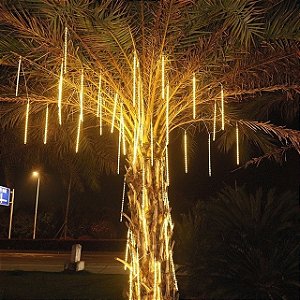 SnowFall Chuva METEORO 8 TUBOS DE LED Bivolt Branco Quente 202017