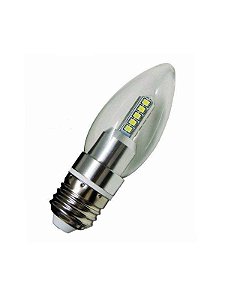 Lâmpada Led Vela 5w E27 Transparente Branco Frio 6000K