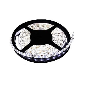 Fita Led 3528 12v Rolo 5 Metros Siliconada Branco Frio 6000K